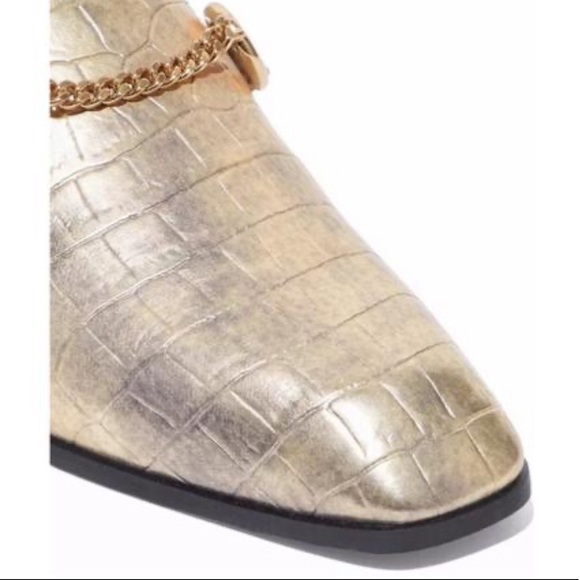 NIB Stella McCartney Gold Mules Slides Shoes 35 - Picture 5 of 5